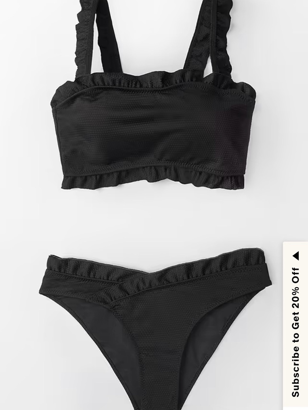 Cupshe Black Ruffled Bikini Set